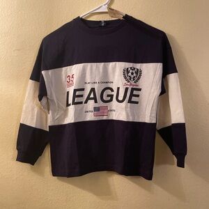 Kids League Long Sleeve Shirt - Black and White